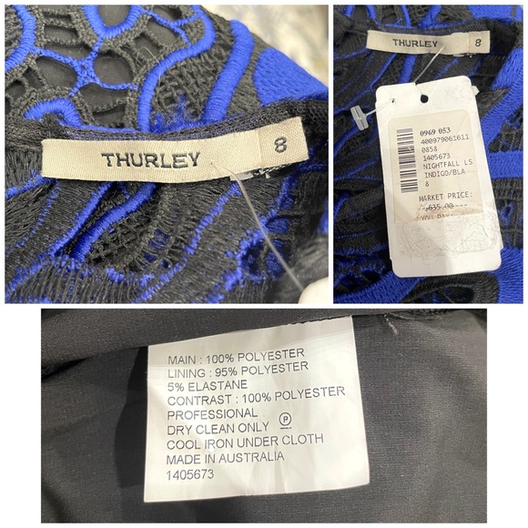 NWT Thurley Nightfall Lace Overlay Crochet Midi Sheath Dress - Picture 16 of 16